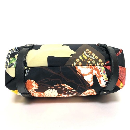 Bolso de Hombro Salvatore Ferragamo Gancini Nylon Multicolor Leopardo Logo Japón - Imagen 16 de 20