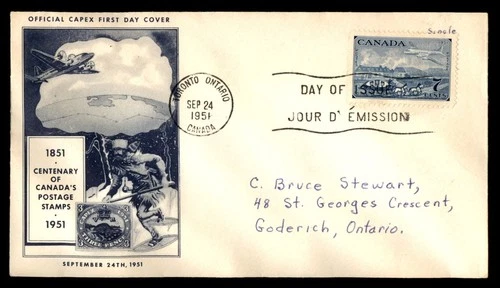 Mayfairstamps Canada FDC 1951 Airplane Horse Stagecoach Stamps Centenary First D