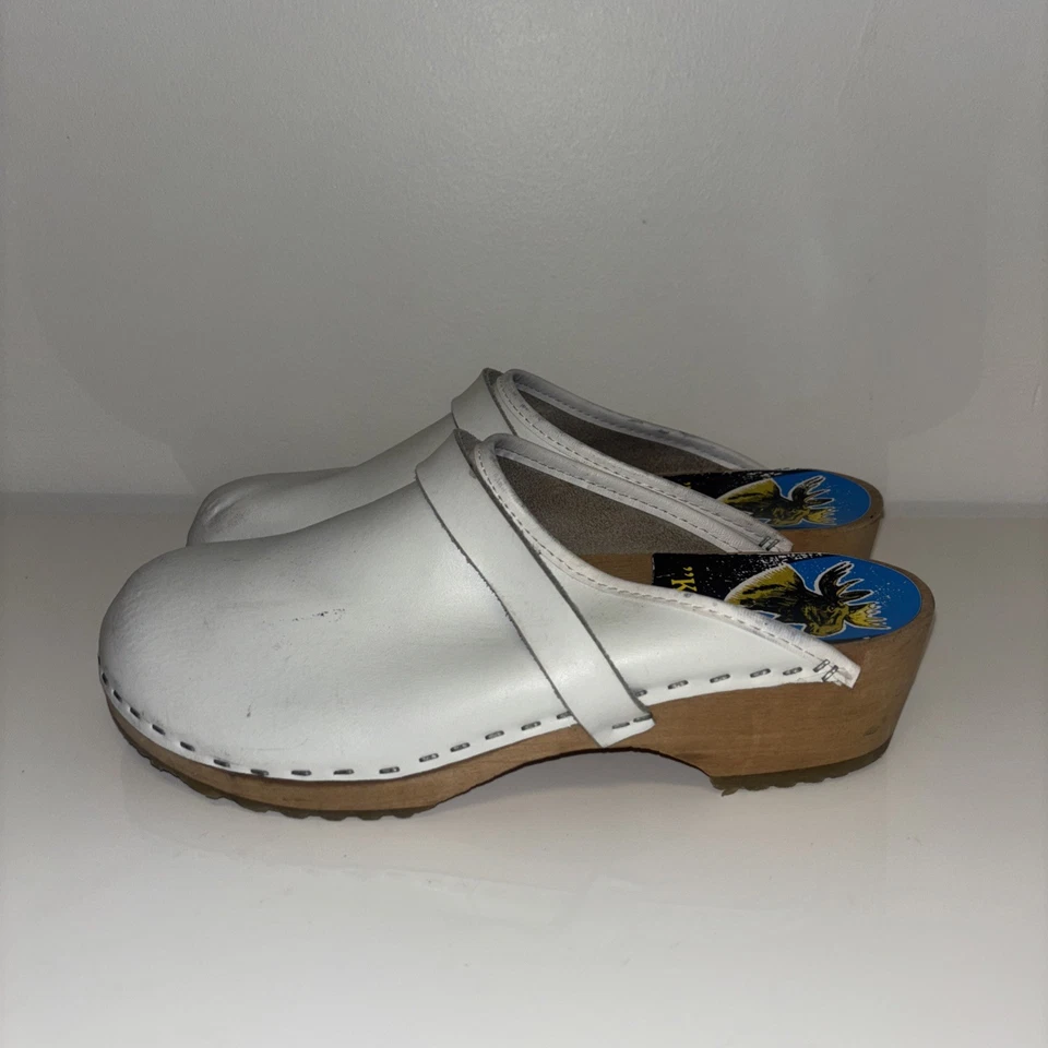 Zuecos Kiruna de cuero negro Suecia talla 7 UE 37 Foto 3 de 4