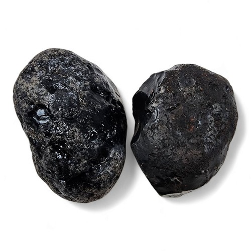 Obsidian Natural Stones Oregon 1lb 11.9oz. 2 Piece Lot - Picture 2 of 2