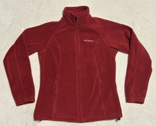 COLUMBIA Womens Benton Springs Full Zip Fleece Jacket Burgundy Size S Small