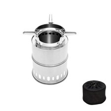 Portable Wood Heater Stainless Steel Wood Camp Heater Ventilated for Barbecue