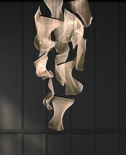 ET2 Rinkle 27 1/2" Polished Nickel LED Modern Multi-Light Pendant - Picture 7 of 10