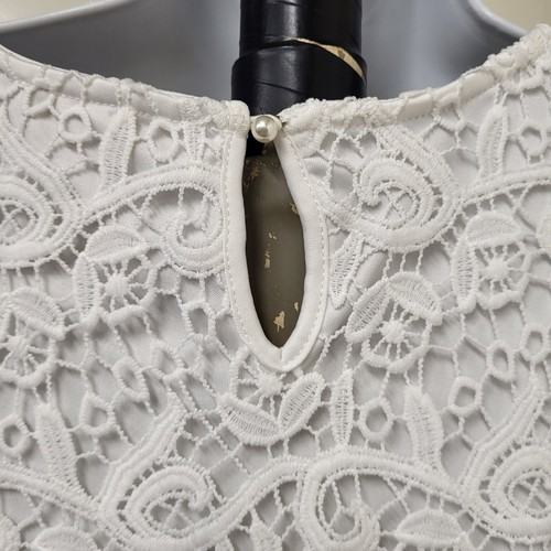 Philosophy Shirt Women's Size XXL White Lace Lined Short Sleeve Top Blouse READ - Picture 7 of 13