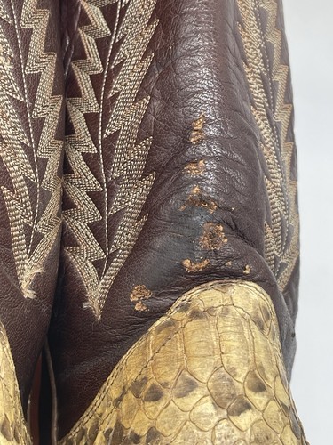 Vintage Panhandle Slim Python Schlangenleder Cowboystiefel Damen 7.5B Braun Leder - Bild 12 von 22