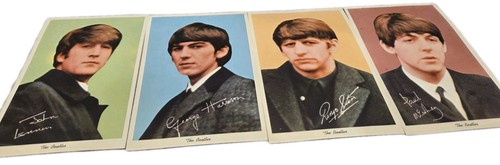 Juego de 4 postales vintage de los Beatles 1964. Paul, John, George & Ringo - Imagen 2 de 14