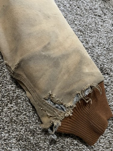 Vintage Carhartt Jacke Herren Large hellbraun braun Kapuze Duck Canvas gefüttert - Bild 7 von 14