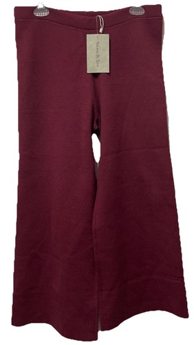 Pantalones suéter See And Be Seen para mujer pierna ancha borgoña talla mediana - Imagen 1 de 7
