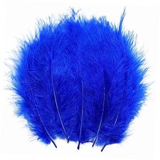 200pcs Fluffy Turkey Marabou Feathers 4-6inch for Craft Dream Catcher Blue