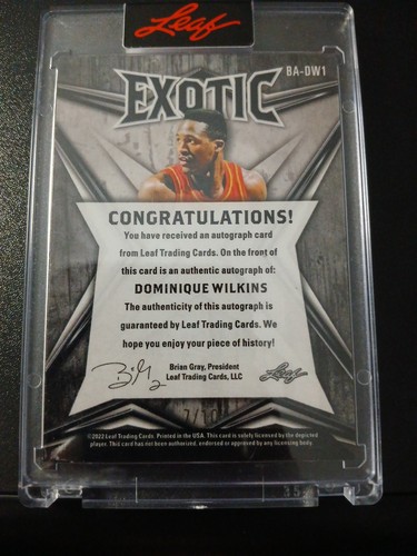 2022-23 Leaf Exotic - Dominique Wilkins #BA-DW1 Snakeskin Prismatic /10 (AU) - Picture 2 of 3