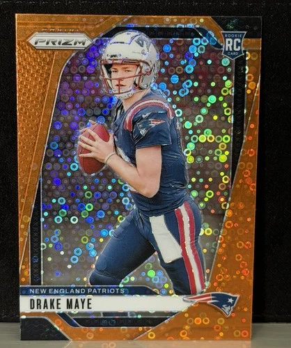 2024 Panini Prizm - Drake Maye #329 Orange Disco Prizm (RC) Patriots
