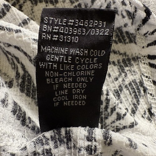 I.N. Studio Women's Shirt 3X  Abstract Print Black & White Button Up Short Sleev - Bild 5 von 11
