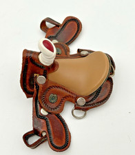 Vintage Miniature Horse Saddle Hand Stamped And Tooled Leather Equestrian