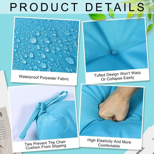 6 Pack Outdoor/Indoor High Back Chair Cushion Waterproof Rocking Chair Pads T... - Picture 3 of 7