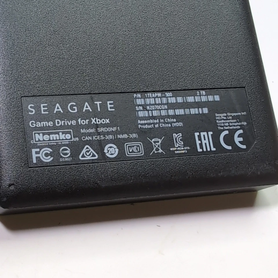 Seagate 2TB External Game Drive Xbox SRD0NF1 1TEAPM-500 *WITH CABLE* Tested - Image 2 of 2