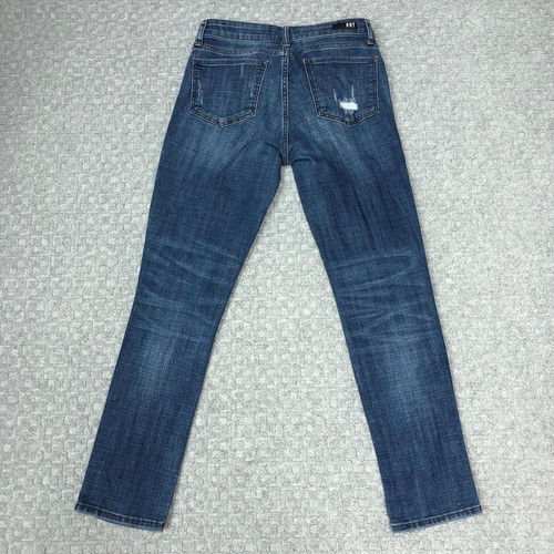 KUT From The Kloth Jeans Womens 4 Blue Catherine Boyfriend Distressed Stretch - Picture 2 of 13