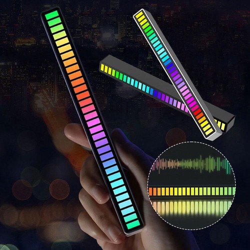 Car LED Sound Control Light Bar RGB Ambient Pickup Rhythm Lamp Music USB Lamp ☆ - Picture 3 of 14