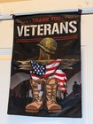 Thank You Veterans Yard Garden Flag Tapestry Banner 12" X 18" #565