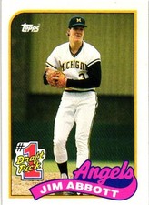 1989 Topps Jim Abbott #1 Draft Pick #573
