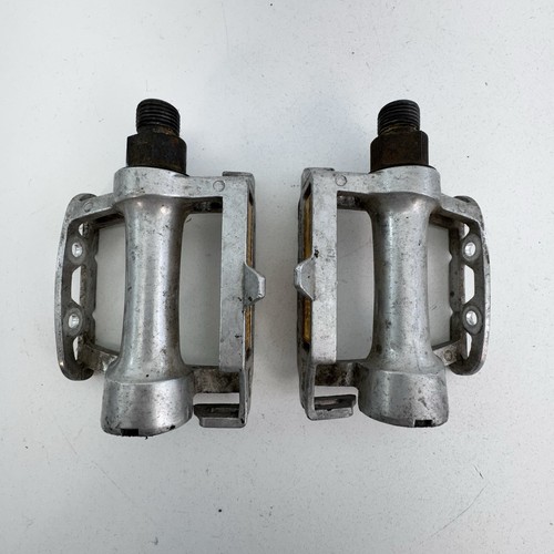 Vintage SR Sakae SP-250 Pedals Eroica Silver Flat Fixie Race 9/16 In A65 - Picture 11 of 17