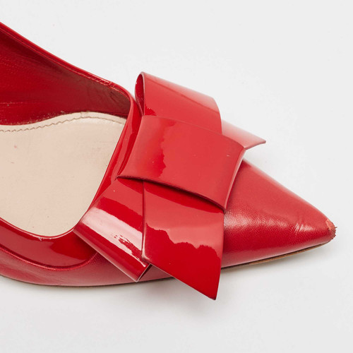 Miu Miu Pumps rot Lack und Leder Schleife Größe 39 - Bild 7 von 9