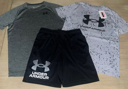 Under Armour 3-teiliges Set - Tech Tee, Sportstyle Logo Printed Tee & Tech Logo Shorts - Bild 1 von 7