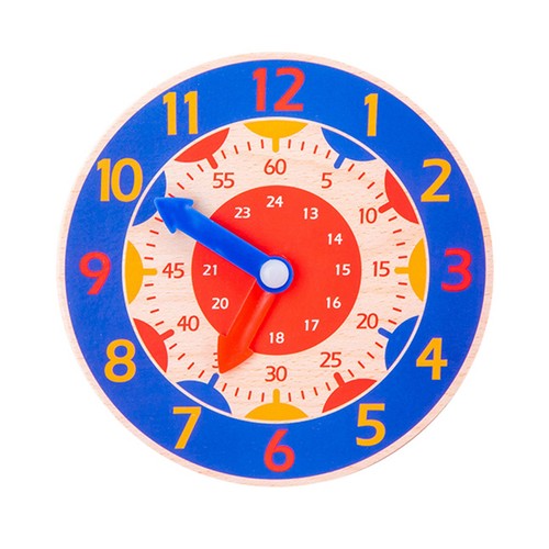 ヘBlue Clock Wooden Cognitive Clock Improve Observation Teaching Clock Educat - Picture 2 of 12