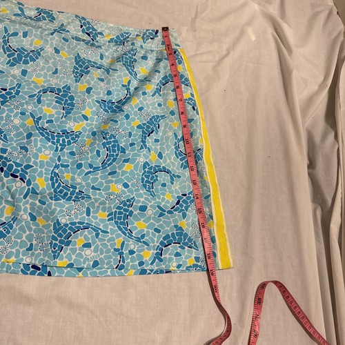 Falda Lilly Pulitzer Con Delfines Azules Y Tiras Amarillas Mujer Talla 16 - Imagen 4 de 12