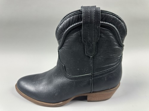 Dingo Boots Womens Size 7 Black Leather Western Cowboy Short Ankle Pull On - Picture 6 of 11