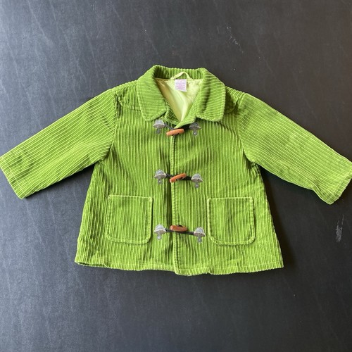 Vintage 2003 Gymboree Dress Jacket set outfit 3T Corduroy mushrooms Mouse Green - Picture 2 of 18