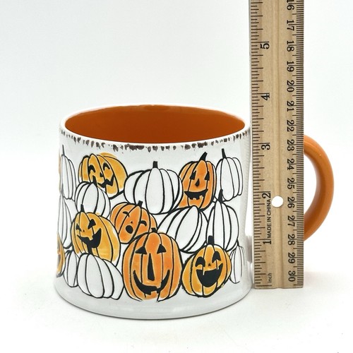 Taza de café de cerámica Eli And Ana astilladora Halloween Jack O linternas hechas a mano - Imagen 5 de 9