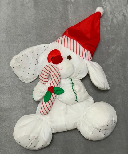 Vintage Fisher-Price The Puffalumps White Christmas Dog Puffalump 11" 1987 - Picture 1 of 5