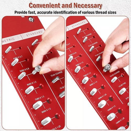 Nut and Bolt Thread Checker 28 Thread Identifier Gauge Inch and Metric - Picture 7 of 10