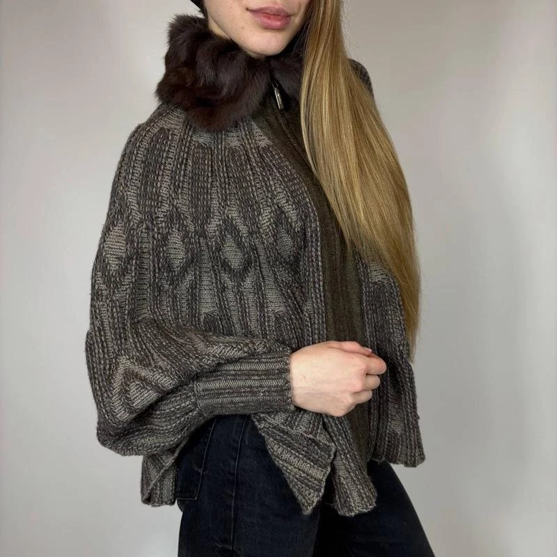 Women Etro Poncho Brown S-M