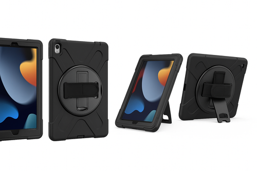 Heavy Duty Rugged Tablet Case 360° Rotating Hand Strap Kickstand - Picture 1 of 4