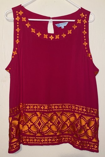 Escapada Living Women’s Pink Top Tank Sleeveless Embroidered XL - Picture 1 of 4