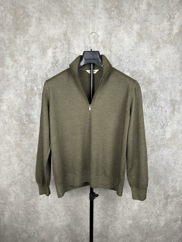 Gran Sasso Italy Lana Wool 1/4 Zip Pullover Men's Sweater 52 Size - Picture 4 of 9