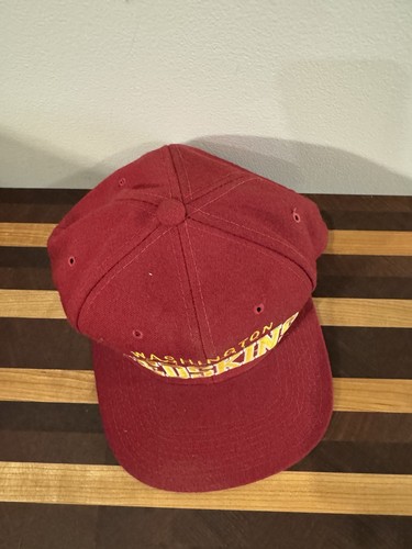 Vintage Washington Redskins 100 % Wolle Starter Bogen Druckknopflasche Mütze - Bild 4 von 7