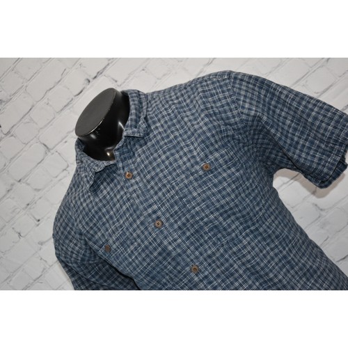Patagonia Dress Shirt Mens Size XL Blue Organic Cotton Hemp Blend Short Sleeve - Picture 3 of 8