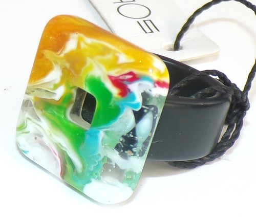 Sobral Pitagoras L2 Pollock Square Bead Artist Made Ring Size 8 - Picture 7 of 9