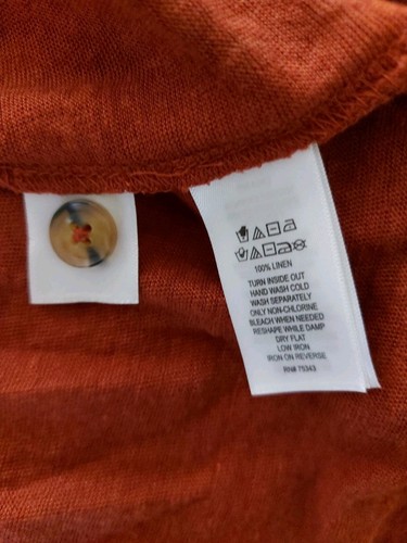Cynthia Rowley Pure Linen Soft Rust Open Lightweight Cardigan Sz L - Picture 6 of 6