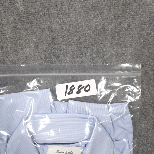 NWT Porter & Ash Dress Shirt Mens M Blue Striped Kinetic Stretch Button Up - Picture 12 of 12