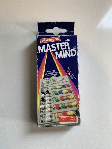 RARE VINTAGE MINI MASTERMIND STRATEGY COMPACT TRAVEL GAME BY WADDINGTONS - Picture 3 of 6