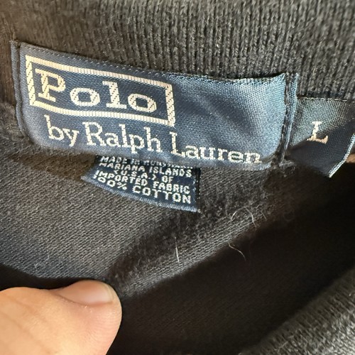 Ralph Lauren Polo Shirt Adult Large Black White Pony Outdoors Cotton Preppy Men - Picture 3 of 7