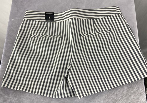 NWTExpress Women's Sz 6 Low Rise White Vertical Gray Striped Shorts Linen/Cotton - Bild 2 von 4
