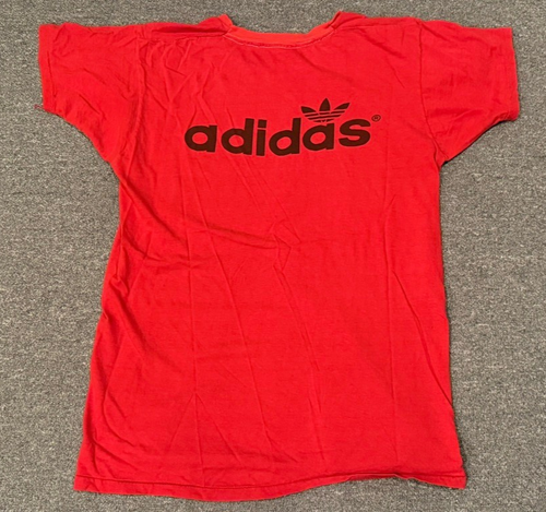 Vintage Adidas T-Shirt XL 46-48 Trefoil Text Logo Spell Out - Picture 6 of 9