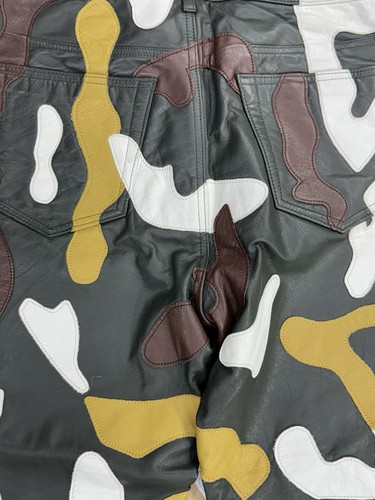 Pantalone SUPREME pelle mimetica 5 tasche verde mimetico taglia "30" A/I 2019 - vendita al dettaglio $600 - Foto 9 di 12