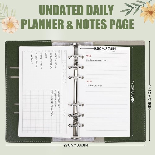 Small Pocket Notebook Journals with Pen,Weekly Planner Book Dark Green - Imagen 3 de 7