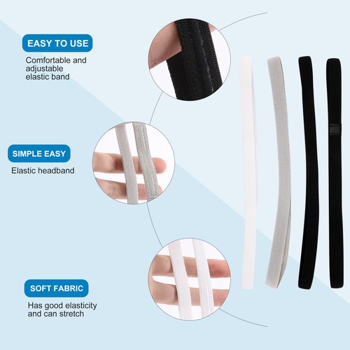 4 StüCk Dicke Rutschfeste Elastische SportstirnbäNder Haarstirnb äNder, ÜBu5872 - Bild 2 von 4