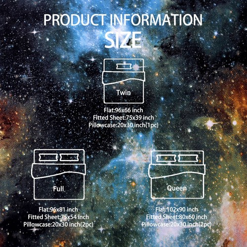 Juego de sábanas 4 piezas Galaxy Juego de sábanas suaves con fundas de almohada verde - Imagen 7 de 11